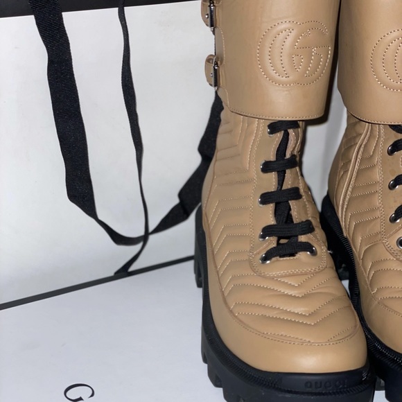 Gucci's 'Frances' Combat Boots/ Booties - Picture 3 of 7